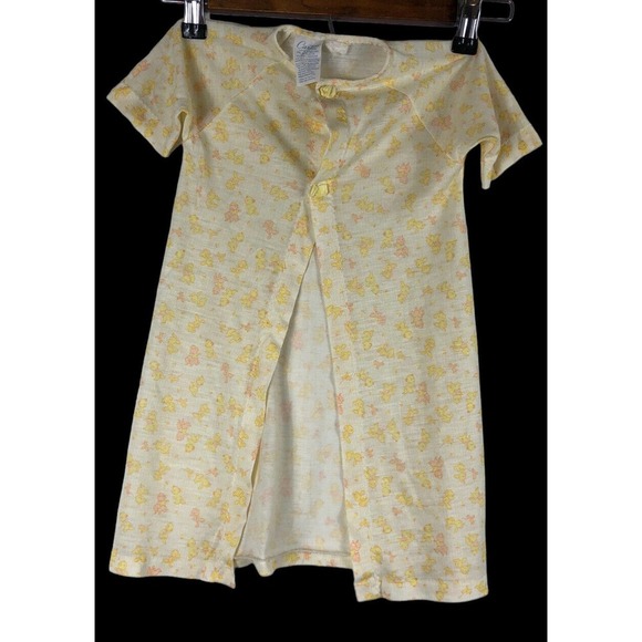 Carter's Vintage Baby Layette Size Yellow Floral Light Kimono Jacket Robe 1970s - Picture 1 of 3